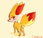  ? blush butt candyfoxy canine female fennec fennekin feral fox in_heat looking_back mammal nintendo orange_background plain_background pok&#233;mon pok&eacute;mon pussy solo video_games 