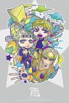  bad_id bad_pixiv_id blonde_hair blue_eyes braid bug chibi dio_brando father_and_son giorno_giovanna gold_experience headband heart insect jojo_no_kimyou_na_bouken ladybug mollo multicolored multicolored_eyes multiple_boys red_eyes stand_(jojo) star star-shaped_pupils stardust_crusaders symbol-shaped_pupils the_world vento_aureo 