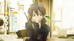  black_hair blue_eyes kirigaya_kazuto short_hair sword_art_online tagme watermark weapon wes2299 