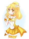  bad_id bad_pixiv_id bike_shorts blonde_hair boots bow choker cure_peace double_v hair_flaps kise_yayoi long_hair magical_girl ponytail precure shisoten-chan shorts shorts_under_skirt skirt smile smile_precure! solo tiara v wrist_cuffs yellow yellow_bow yellow_eyes yellow_shorts yellow_skirt 