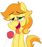  blow_pops blush braeburn_(mlp) candy charms_blow_pops drooling equine feral food friendship_is_magic fur green_eyes hair horse licking lollipop male mammal my_little_pony nannurs open_mouth pony saliva slobber solo suggestive suggestive_food tongue yellow_fur 