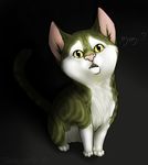  ambiguous_gender cat feline feral fur green_fur mammal sad solo toradoshi 