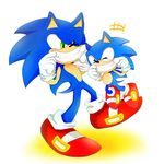  blue_hair green_eyes hair hedgehog male mammal one_eye_closed plain_background sega smile sonic_(series) sonic_the_hedgehog square_crossover video_games 