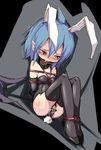  anal anal_tail animal_ears arms_behind_back ball_gag bat_wings bdsm blue_hair blush bondage bound bound_ankles breast_bondage breasts bunny_ears bunny_girl bunny_tail bunnysuit butt_plug censored collar crotchless_clothes demon_girl fake_tail fang gag gagged high_heels kemonomimi_mode medium_breasts no_hat no_headwear nose_blush noya_makoto object_insertion pussy red_eyes remilia_scarlet rope scared shoes short_hair sitting sketch solo succubus tail thighhighs touhou trembling wings 