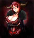  bad_id bad_pixiv_id breasts choker cleavage dress finalcake horns huge_breasts maou_(maoyuu) maoyuu_maou_yuusha red_eyes red_hair solo 