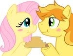  blonde_hair blue_eyes blush braeburn_(mlp) cute eating equine female feral fluttershy_(mlp) friendship_is_magic fur green_eyes hair horse male mammal my_little_pony nannurs pegasus pink_hair plain_background pony taco transparent_background wings yellow_fur 