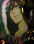  1boy akira_(togainu_no_chi) burn burning male male_focus nitroplus photo_(object) poster silver_hair solo togainu_no_chi 