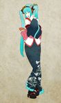  hair_ornament hairpin hatsune_miku highres japanese_clothes long_hair solo spring_onion teku_(the3dempire) vocaloid 