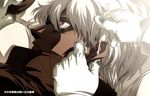  captain_(hellsing) cotton_swab dark_skin dark_skinned_male ear_cleaning hellsing imasan male_focus red_eyes solo white_hair 