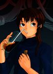  asymmetrical_hair drinking drinking_straw glass iwakura_lain red_eyes serial_experiments_lain solo 