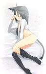  animal_ears black_hair blush cat_ears cat_tail copyright_request highres long_hair majima_yuki panties solo tail underwear 