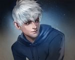  blue_eyes ghost hood hoodie jack_frost jack_frost_(rise_of_the_guardians) male male_focus night night_sky rise_of_the_guardians short_hair sky solo white_hair 