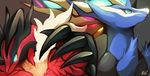  blue_eyes claws gen_6_pokemon glowing horns legendary_pokemon monster no_humans pokemon pokemon_(creature) raiphen symbol-shaped_pupils xerneas yveltal 