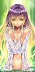  cleavage hijiri_byakuren open_shirt robe saburou_(hgmg) touhou wet_clothes 