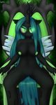  anthrofied breasts changeling clitoris equine female friendship_is_magic green_hair hair horn krystil lamiaaaa looking_at_viewer mammal my_little_pony nipples pussy queen_chrysalis_(mlp) solo wings 