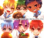  akashi_seijuurou aomine_daiki ball basketball blonde_hair blue_hair coe_redplus dark_skin glasses green_hair kise_ryouta kuroko_no_basuke kuroko_tetsuya midorima_shintarou murasakibara_atsushi open_mouth purple_hair red_hair short_hair smile wink 