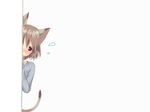  animal_ears blush brown_hair catgirl majima_yuki red_eyes short_hair tail 