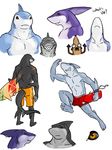  clothed clothing eclipsewolf eclipswolf fangs fin fish half-dressed lifeguard looking_at_viewer male mammal marine muscles pecs raccoon regular_show rigby shark shorts smile surfboard swimsuit topless 