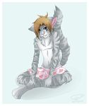  big_tail boxers cat feline hair long_tail male mammal simple_background sleza-aka-michiko solo underwear 