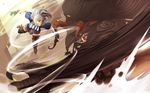  archer_(dragon_nest) bad_deviantart_id bad_id bow_(weapon) dragon_nest elf green_hair manticore pointy_ears rouzille wallpaper weapon white_hair 