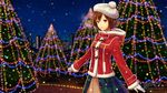  asami_(undoundo) brown_eyes brown_hair christmas christmas_tree gloves hat highres meiko project_diva_(series) project_diva_f short_hair solo stay_with_me_(vocaloid) vocaloid white_gloves 