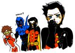  !! 3boys armor bart_allen black_hair blue_beetle blue_eyes blush brown_hair dc_comics domino_mask gloves goggles impulse jamie_reyes male male_focus mask multiple_boys robin_(dc) silverly smile steal superhero tim_drake yell young_justice young_justice:_invasion 
