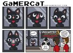  cute dialog dialogue english_text feline gamer_cat gamercat human male mammal samantha_whitten store text video_games 