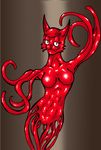 cat feline female looking_at_viewer mammal nightmare_fuel octocat red_skin rubber shiny smile tentacles zhmernalt 