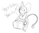  birthday_gift breasts cutie denizen1414 english_text female girlfriend hair huge_breasts hyper hyper_breasts mammal mouse oppai_loli plain_background rodent short_hair text white_background young yumi 