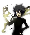  1boy black_hair fairy_tail kurohebi magic sand short_hair smile sunano_sasori 