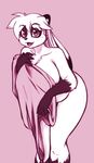  bear breasts chubby cocoa covering female fur happy las_lindas mammal nude overweight panda pink_fur scorpdk solo towel 