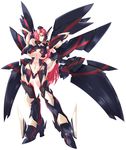  breasts cleavage fingerless_gloves galilnagant gloves grin groin haganef hair_over_one_eye hand_on_hip highres huge_breasts looking_at_viewer mecha mecha_musume midriff navel pink_hair red_hair revealing_clothes simple_background smile solo super_robot_wars the_2nd_super_robot_wars_og underboob white_background 