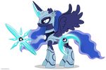  absurd_res alpha_channel armor blue_hair cutie_mark equine female feral friendship_is_magic hair helmet hi_res horn horse larsurus league_of_legends long_hair magic mammal my_little_pony plain_background pony princess_luna_(mlp) solo teal_eyes transparent_background weapon winged_unicorn wings 