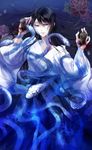  bad_id bad_pixiv_id black_hair blood blue_hakama fatal_frame fatal_frame_3 hakama japanese_clothes koko_(oyasuminasai) long_hair lying mole snake solo stake tattoo tears yukishiro_reika 