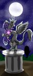  discord_(mlp) draconequus embrace equine female feral friendship_is_magic horse hug male mammal moon my_little_pony night ninetail-fox outside pony propeller_hat sad screwball_(mlp) sculpture standing statue tear tears 