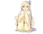  barefoot blonde_hair boku_wa_tomodachi_ga_sukunai kashiwazaki_sena la-na long_hair panties underwear white 