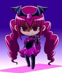  bad_end_happy bad_end_precure bad_id bad_pixiv_id bat_wings black_bodysuit bodysuit dark_persona fingerless_gloves frills gem gloves long_hair pink_eyes pink_hair precure shaded_face shijimi_jelly skirt smile smile_precure! solo tiara twintails very_long_hair wide_sleeves wings 