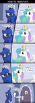  absurd_res blue_eyes blue_hair castle comic crown dialog dialogue door english_text equine female feral friendship_is_magic glowing hair hi_res horn horse levitation loceri long_hair magic mammal moon multi-colored_hair my_little_pony necklace pony princess_celestia_(mlp) princess_luna_(mlp) purple_eyes royalty sibling sisters teal_eyes text toilet winged_unicorn wings 