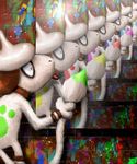  brick_wall cosmo_(465lilia) gen_2_pokemon highres no_humans paint painting_(object) pokemon pokemon_(creature) rainbow_order recursion smeargle surreal text_focus wall 