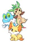  chespin fennekin froakie miy mo_(kukuex) pokemon 