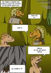  comic dialog dinosaur english_text male nx-3000 raptor scalie scar text 