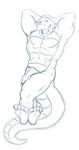  bulge crocodile crossed_legs holcomb loincloth looking_at_viewer lying male mudwolfy muscles reptile scalie solo 