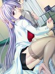  1girl game_cg handjob long_hair penis purple_hair succubus_soon uncensored 