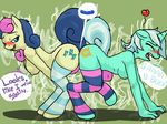  &lt;3 anthro anthrofied areola blue_eyes blush bonbon_(mlp) breasts cutie_mark dialog dialogue dildo double_dildo duo english_text equine eyes_closed female friendship_is_magic hair hands horn horse leg_warmer legwear lesbian lyra_(mlp) lyra_heartstrings_(mlp) mammal my_little_pony nipples open_mouth orgasm pony pussy_juice raised_tail randomfurguy sex_toy side_boob stockings text tongue two_tone_hair unicorn 