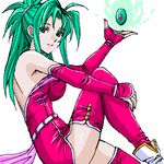  1girl bad_id bad_pixiv_id final_fantasy final_fantasy_vi green_eyes green_hair lowres magicite oekaki ponytail solo thighhighs tina_branford 