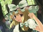  bad_id bad_pixiv_id blonde_hair forest hat kirisame_marisa nature okina_ika ribbon solo touhou witch witch_hat yellow_eyes 
