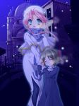  ai_(aria) aria arm_holding blue_legwear fuu_(koneko_no_yomeiri) holding_hands mizunashi_akari multiple_girls night pantyhose pink_hair snow 