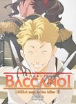  1girl baccano! blonde_hair brown_hair closed_eyes enami_katsumi highres maria_barcelito official_art ponytail ryohgo_narita_(mangaka) scan scissors short_hair smile tick_jefferson 