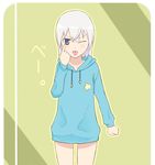  :p ;p akanbe ashuku bottomless eila_ilmatar_juutilainen no_pants one_eye_closed solo strike_witches sweatshirt tongue tongue_out world_witches_series 