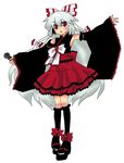  alternate_costume armpits bangs detached_sleeves fujiwara_no_mokou idol japanese_clothes kneehighs kurohagi_ryou lolita_fashion ribbon skirt socks solo touhou wa_lolita 